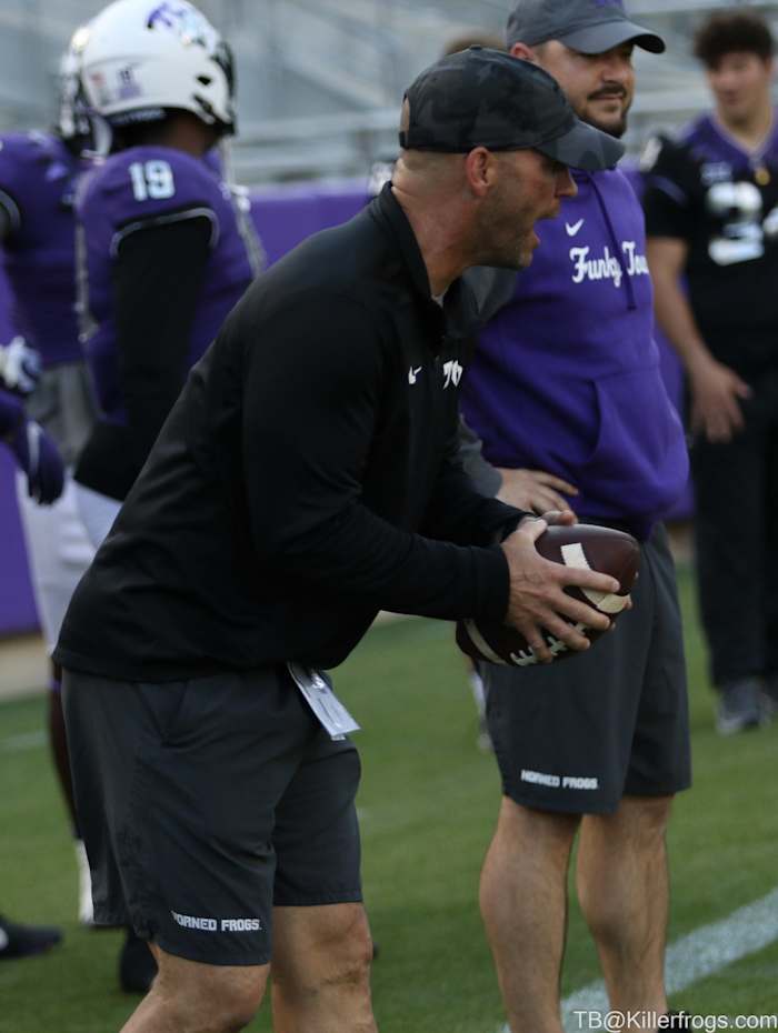 TCU Spring Football Game Coach Riley